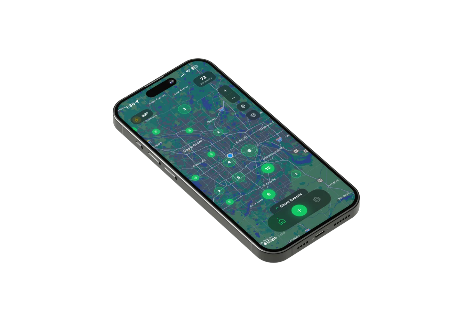 Modify Society app on iPhone showing a live map of car meets