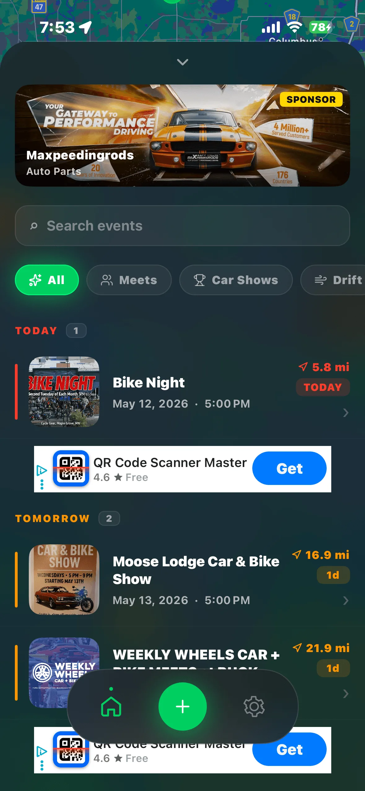 ModifySociety app — car meet detail